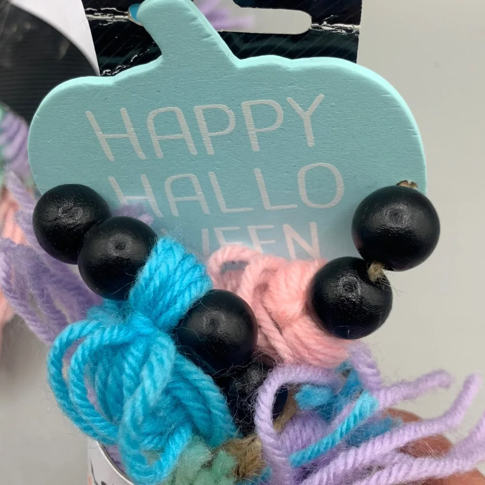 Four Celebrate Halloween Multicolor Beaded 16 Tassel Yarn Garland NWT